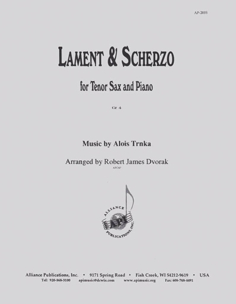 Lament & Scherzo - Trnka - Ten Sax-pno